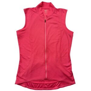 Mountain‎ Equipment Co-op Womens Cycling Jersey Pink Sleeveless MEC Full Zip